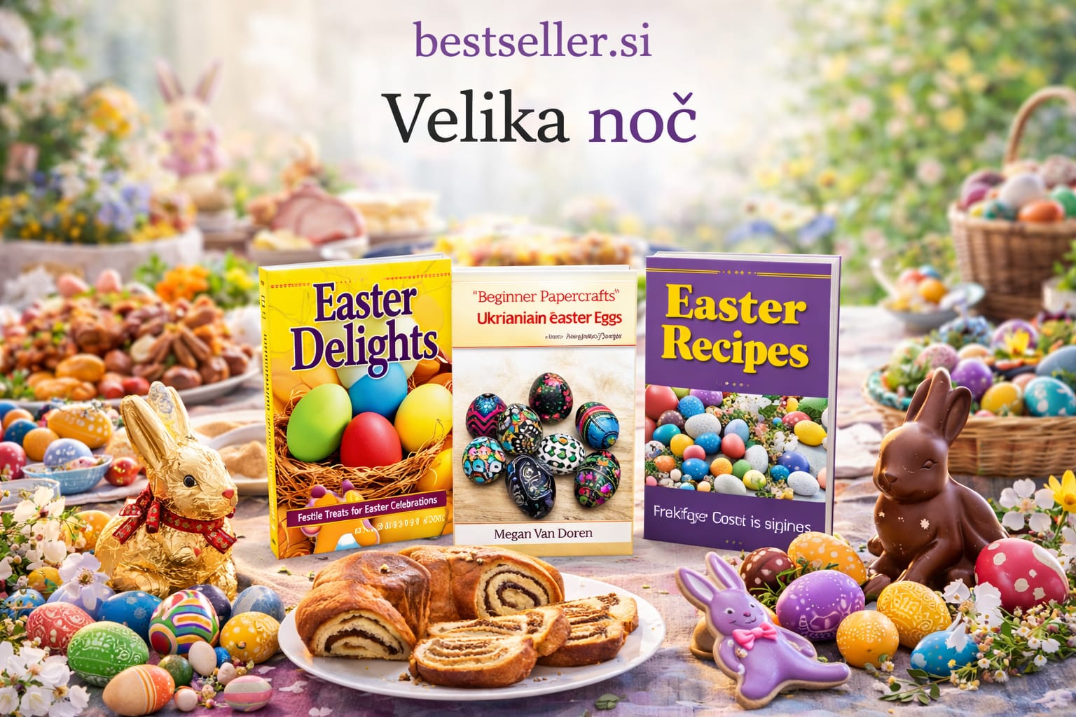 Velika noč, praznično obarvana miza, ustvarjanje in dekoracija